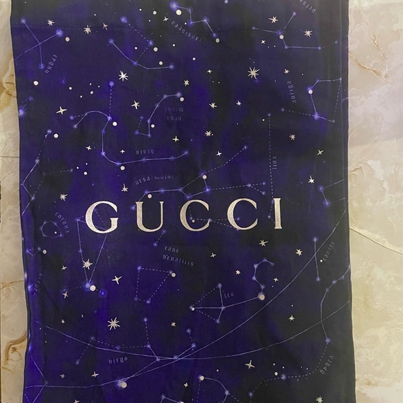 Authentic Gucci Astronomy Zodiac Canvas Tote Bag Blue Stars Constellations - Picture 3 of 6